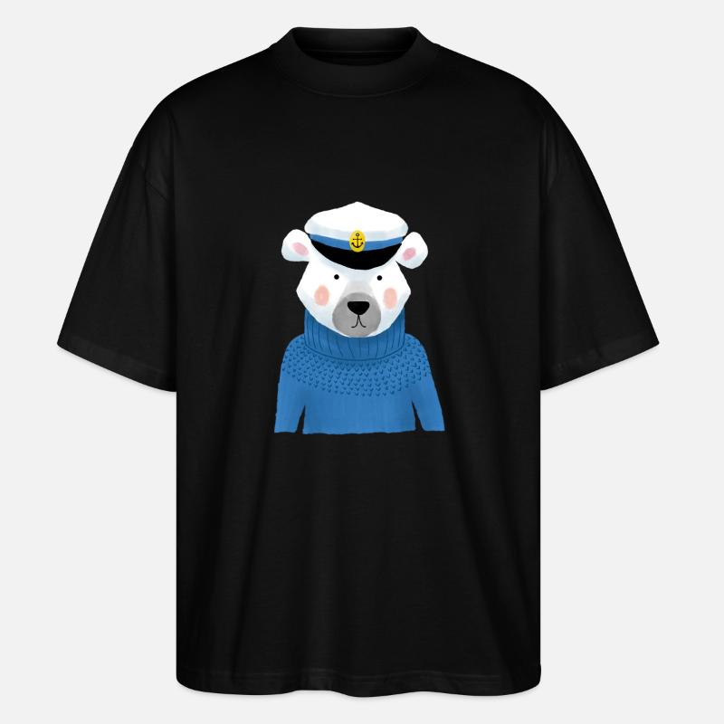 Seebär - Stanley/Stella Oversized Unisex Bio T-Shirt Blaster 2.0 - Schwarz