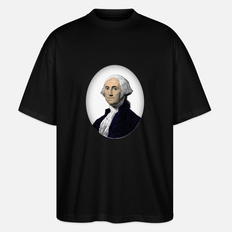George Washington - Stanley/Stella Oversized Unisex Bio T-Shirt Blaster 2.0 - Schwarz