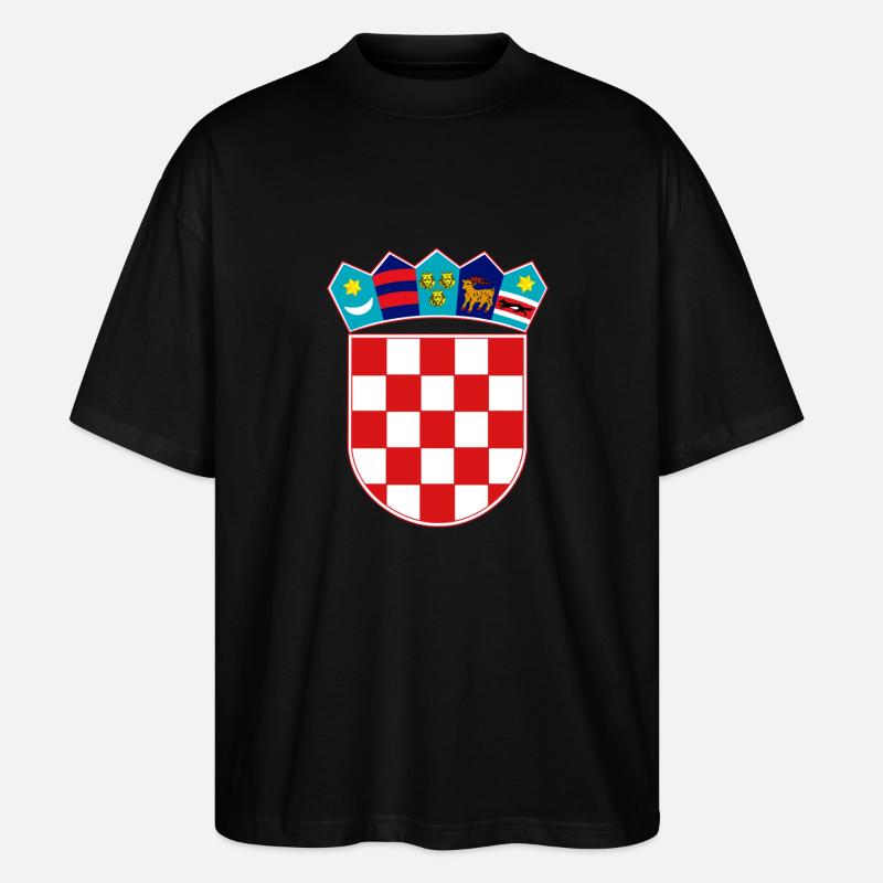 hrvatska - Stanley/Stella Oversized Unisex Bio T-Shirt Blaster 2.0 - Schwarz