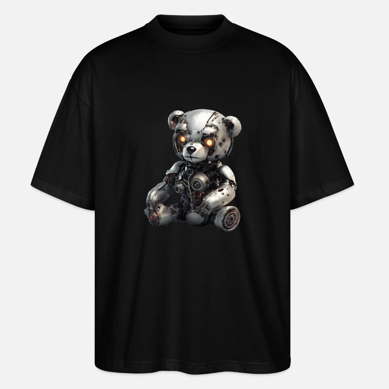 Cyborg Teddybear - Stanley/Stella Oversized Unisex Bio T-Shirt Blaster 2.0 - Schwarz