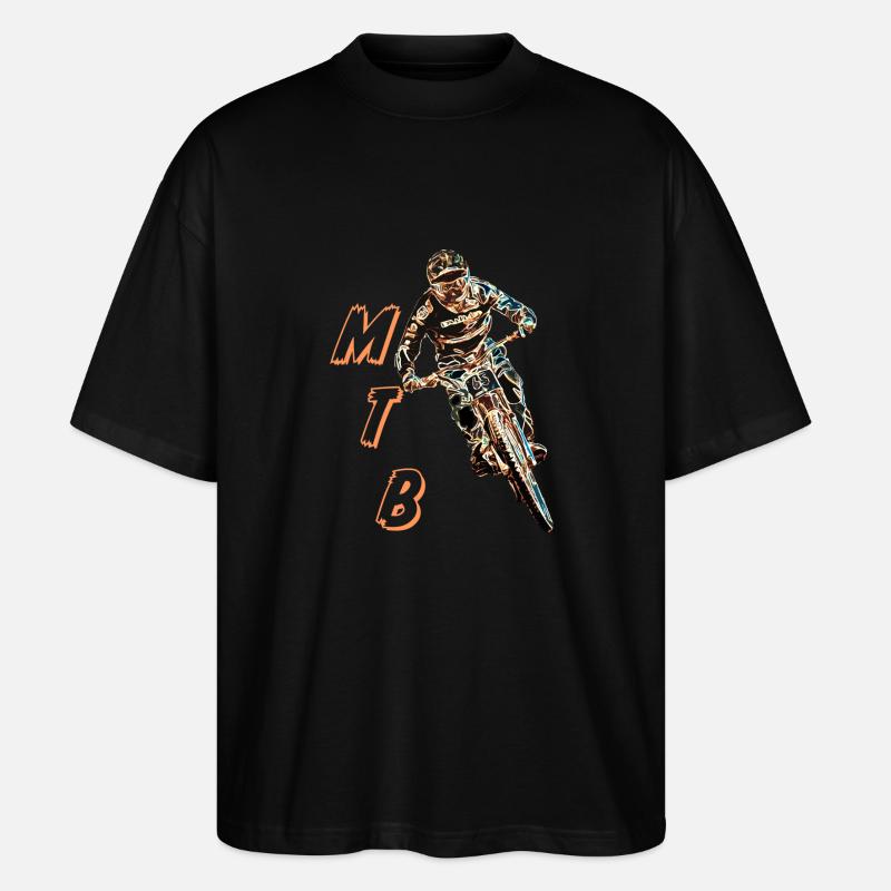Downhill-Mountainbiken - Stanley/Stella Oversized Unisex Bio T-Shirt Blaster 2.0 - Schwarz