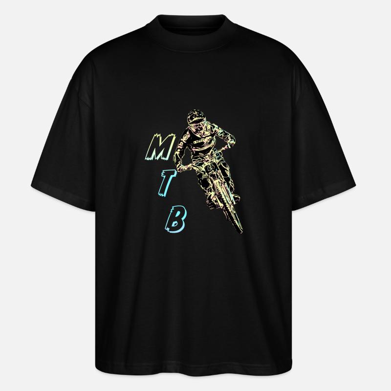 MTB-Abfahrt - Stanley/Stella Oversized Unisex Bio T-Shirt Blaster 2.0 - Schwarz