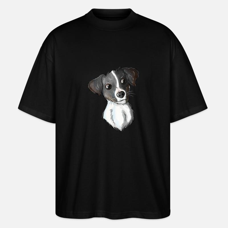 Jack Russell Pattern 5 - Stanley/Stella Oversized Unisex Bio T-Shirt Blaster 2.0 - Schwarz