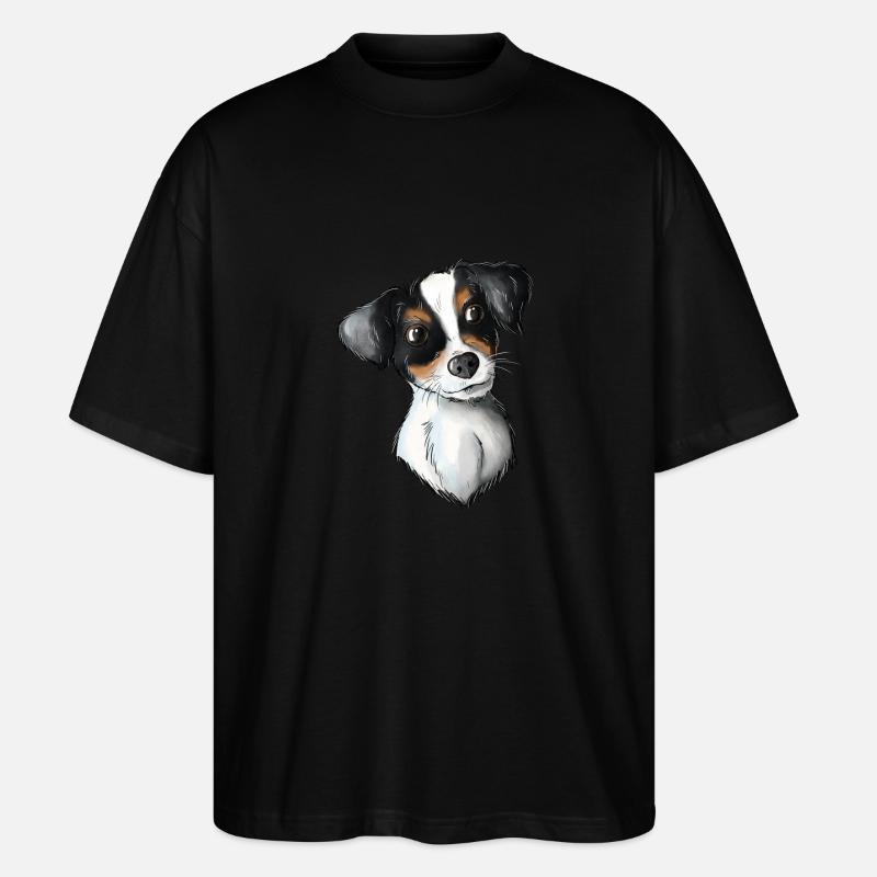 Jack Russell Pattern 3 - Stanley/Stella Oversized Unisex Organic T-shirt Blaster 2.0 - black