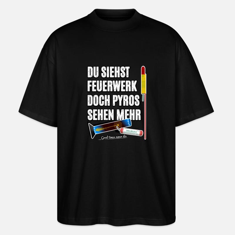 Pyro Nostalgie - Stanley/Stella Oversized Unisex Bio T-Shirt Blaster 2.0 - Schwarz