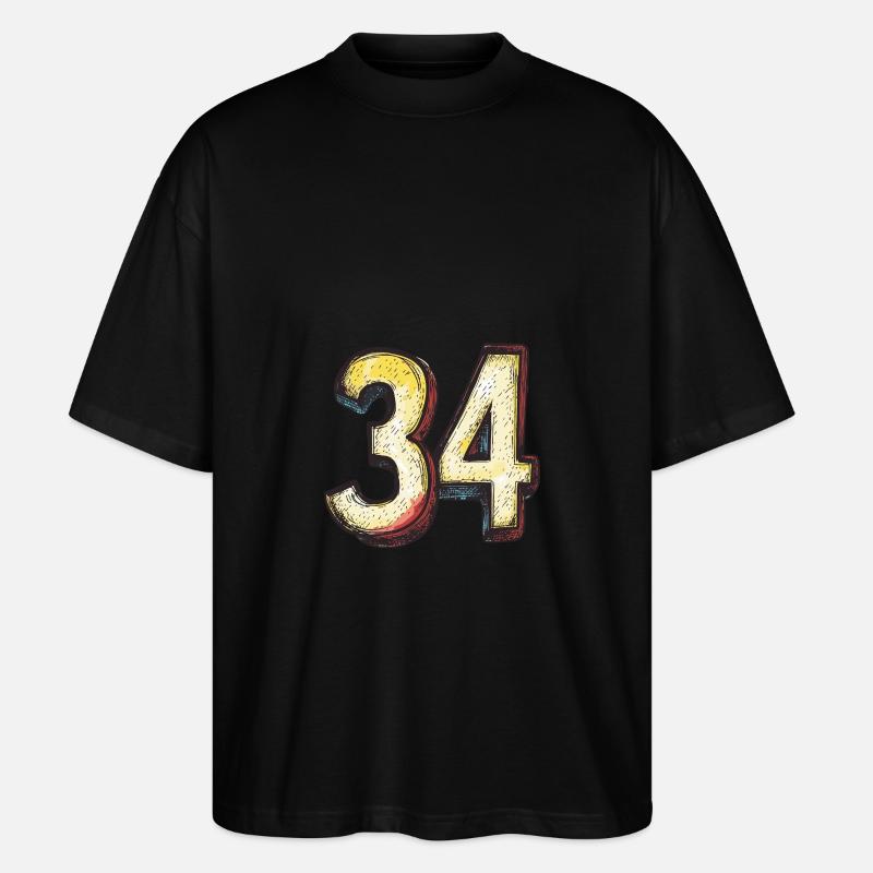 34 Zahl Comic - Stanley/Stella Oversized Unisex Bio T-Shirt Blaster 2.0 - Schwarz