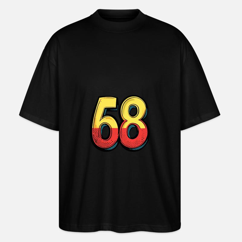 68 Zahl Comic - Stanley/Stella Oversized Unisex Bio T-Shirt Blaster 2.0 - Schwarz