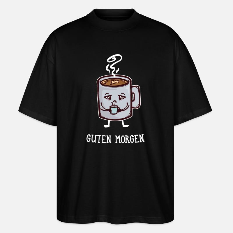 Frühstück Kaffee Koffein Statement Kaffeetrinker - Stanley/Stella Oversized Unisex Bio T-Shirt Blaster 2.0 - Schwarz