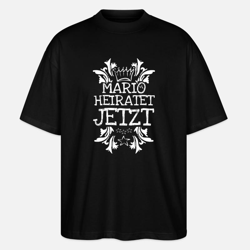 Geschenk für Mario - Stanley/Stella Oversized Unisex Bio T-Shirt Blaster 2.0 - Schwarz