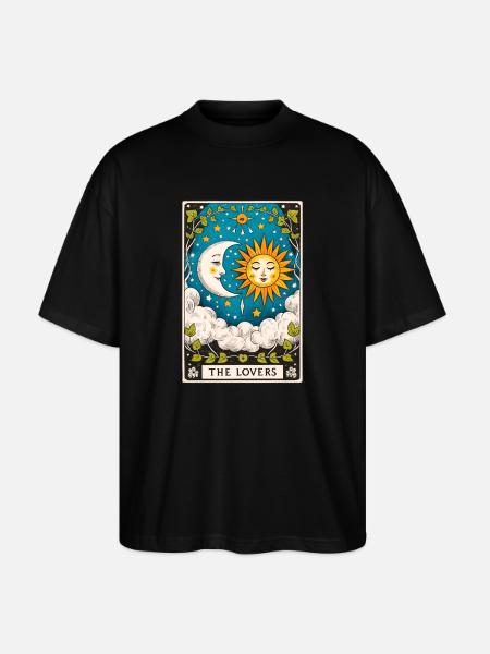 Lovers Tarot Sun Moon - Stanley/Stella Oversized Unisex Organic T-shirt Blaster 2.0 - black