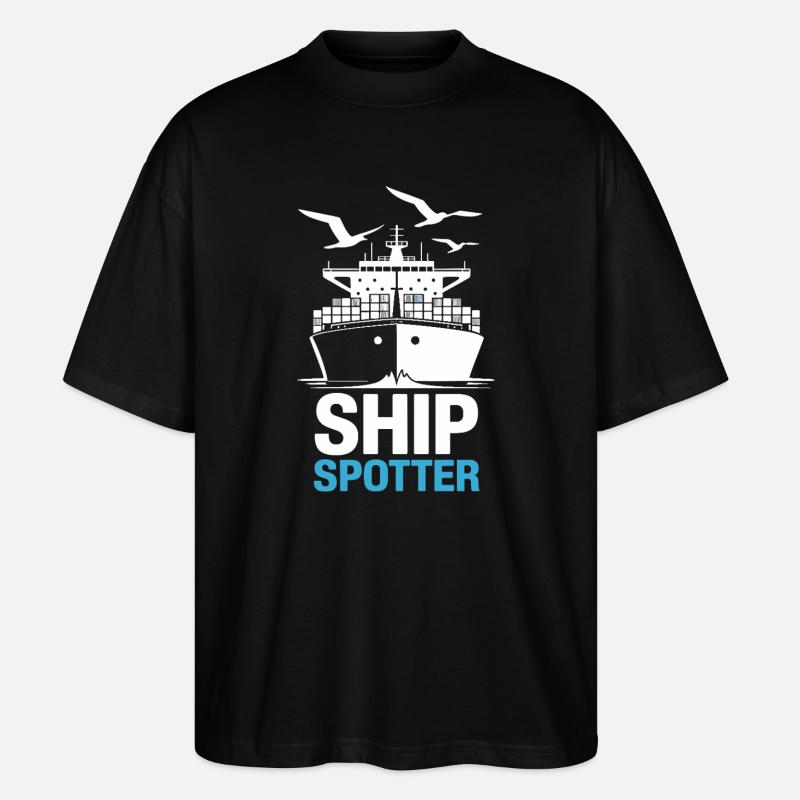 Spotter de navire Passion Maritime - T-shirt bio Blaster 2.0 coupe oversize Stanley/Stella Unisexe - noir