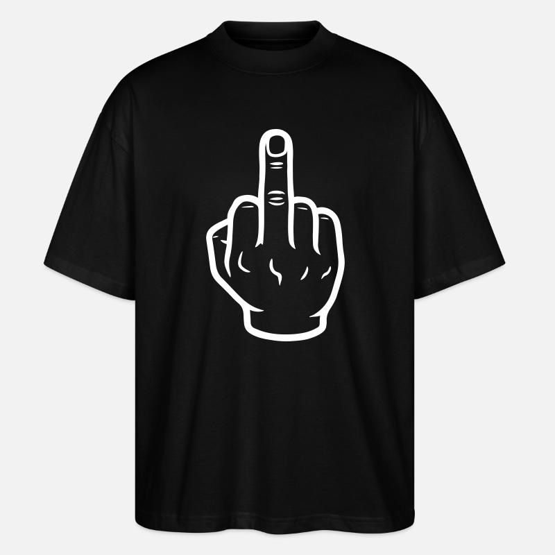Hand Mittelfinger - Stanley/Stella Oversized Unisex Bio T-Shirt Blaster 2.0 - Schwarz