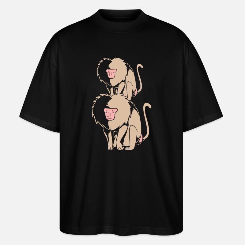 Affe - Stanley/Stella Oversized Unisex Bio T-Shirt Blaster 2.0 - Schwarz