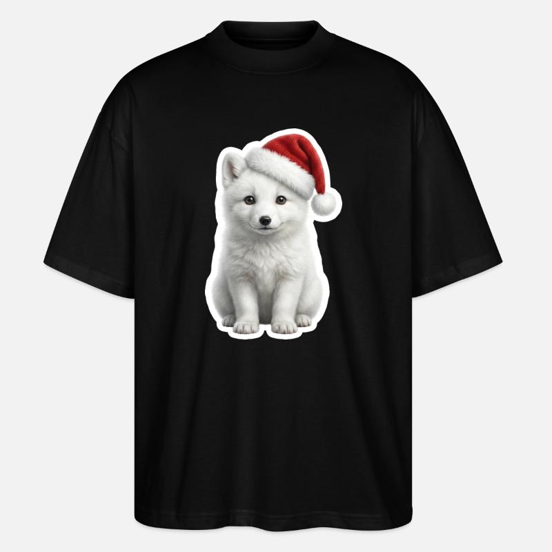 Weisser Polarfuchs im tiefen Schnee - Stanley/Stella Oversized Unisex Bio T-Shirt Blaster 2.0 - Schwarz