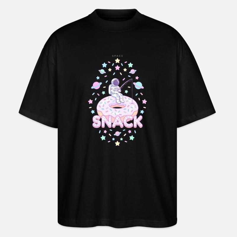 Astronaut Donut Snack - Stanley/Stella Oversized Unisex Bio T-Shirt Blaster 2.0 - Schwarz