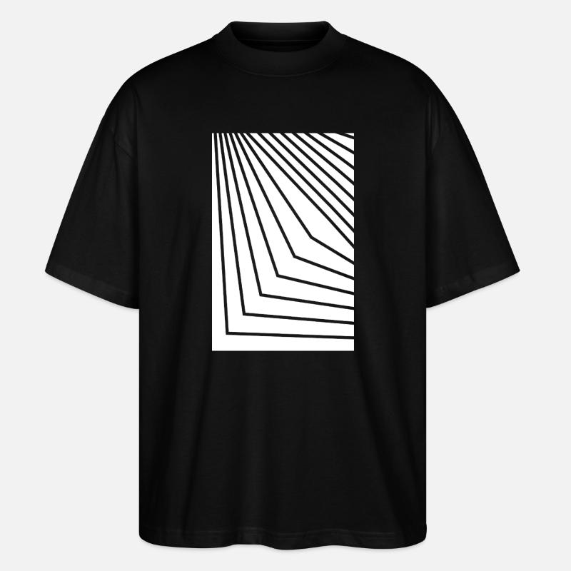 Angular Concentric Lines - Stanley/Stella Oversized Unisex Organic T-shirt Blaster 2.0 - black