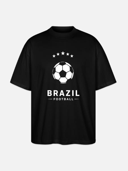 Brasiliens Fußball-Emblem auf Schwarz - Stanley/Stella Oversized Unisex Bio T-Shirt Blaster 2.0 - Schwarz