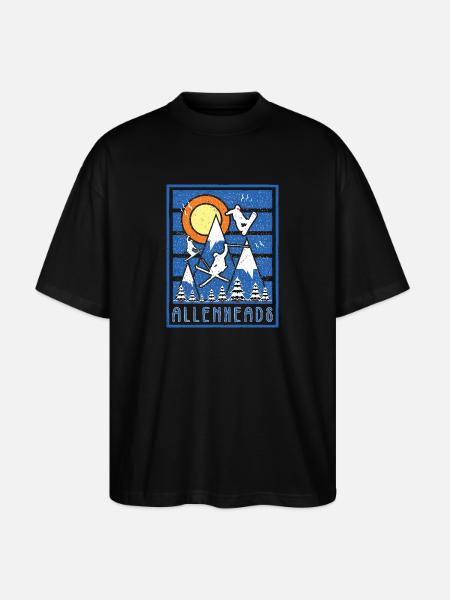Retro Allnenhads Ski Sunset - Stanley/Stella Oversized Unisex Organic T-shirt Blaster 2.0 - black