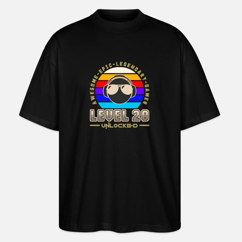 Level 20 - T-shirt bio Blaster 2.0 coupe oversize Stanley/Stella Unisexe - noir