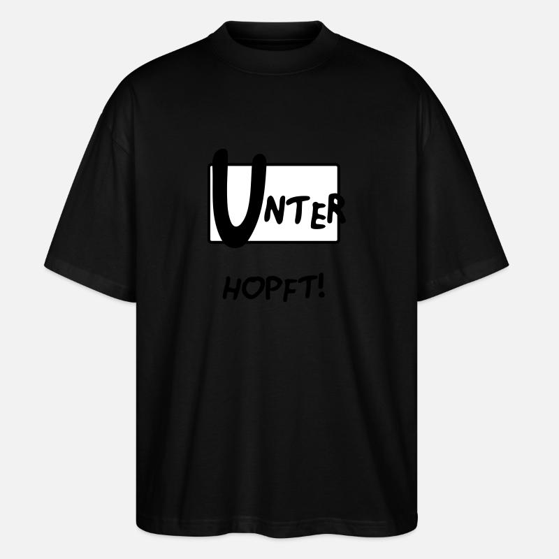 UNTERHOPFT BIER - Stanley/Stella Oversized Unisex Bio T-Shirt Blaster 2.0 - Schwarz