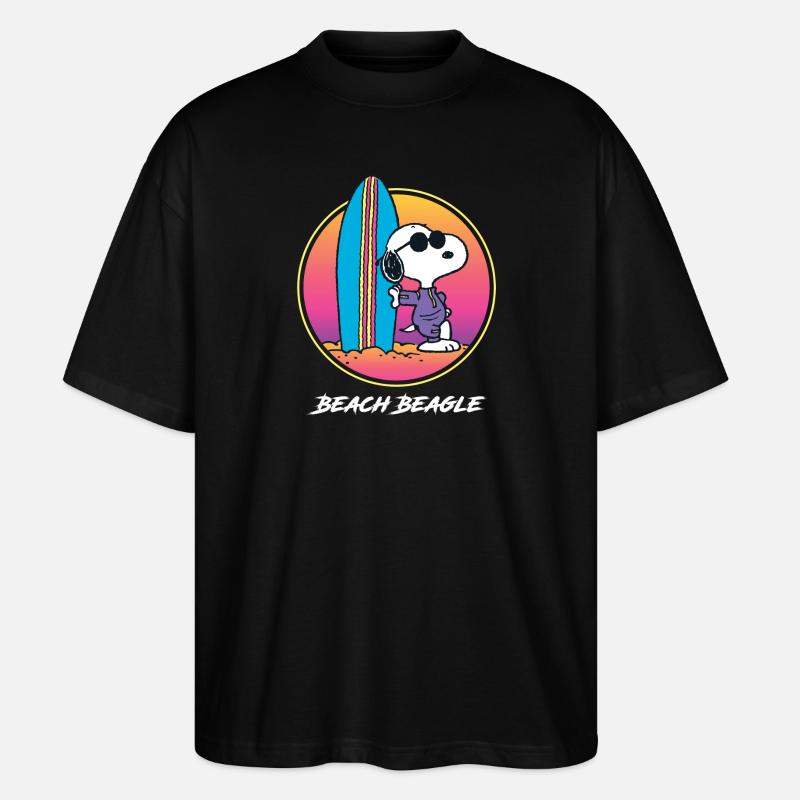 Peanuts Snoopy Beach Beagle - Stanley/Stella Oversized Unisex Organic T-shirt Blaster 2.0 - black