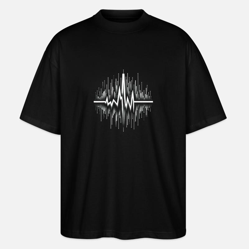 Fréquence cardiaque - T-shirt bio Blaster 2.0 coupe oversize Stanley/Stella Unisexe - noir