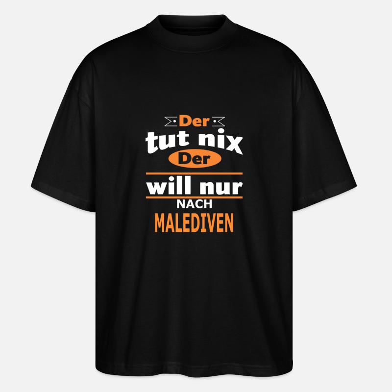MALEDIVEN - Stanley/Stella Oversized Unisex Bio T-Shirt Blaster 2.0 - Schwarz