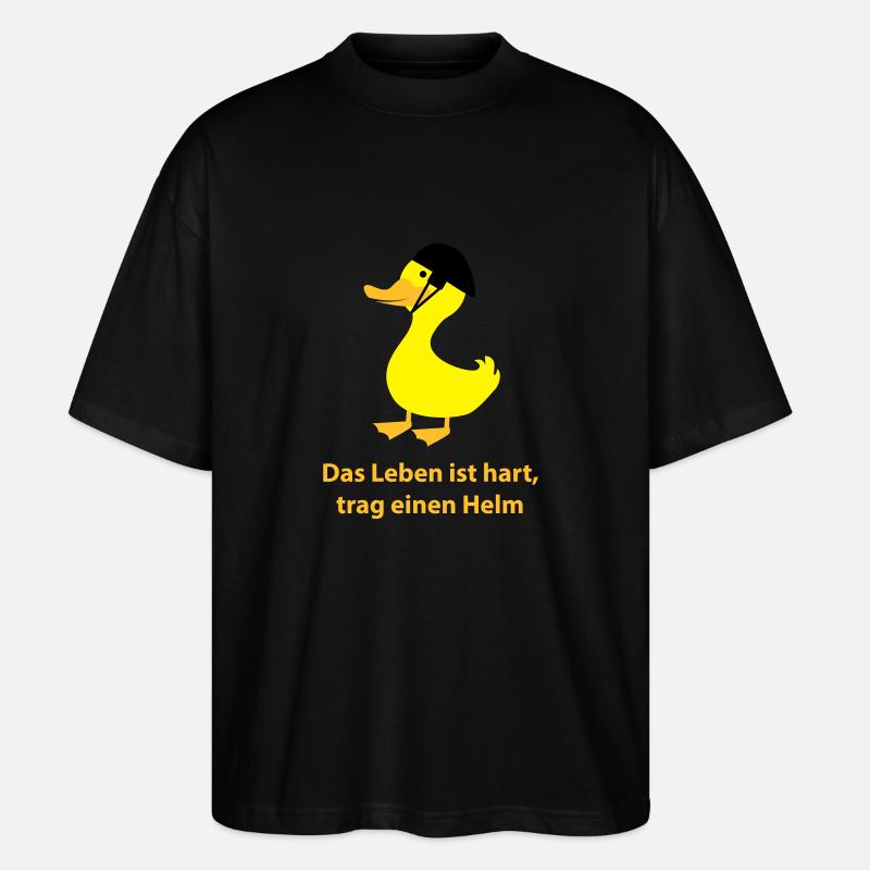 Ente mit Helm - Stanley/Stella Oversized Unisex Bio T-Shirt Blaster 2.0 - Schwarz