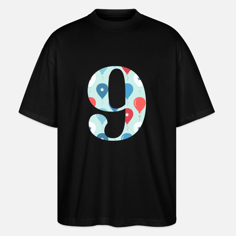 9e anniversaire ballon - T-shirt bio Blaster 2.0 coupe oversize Stanley/Stella Unisexe - noir