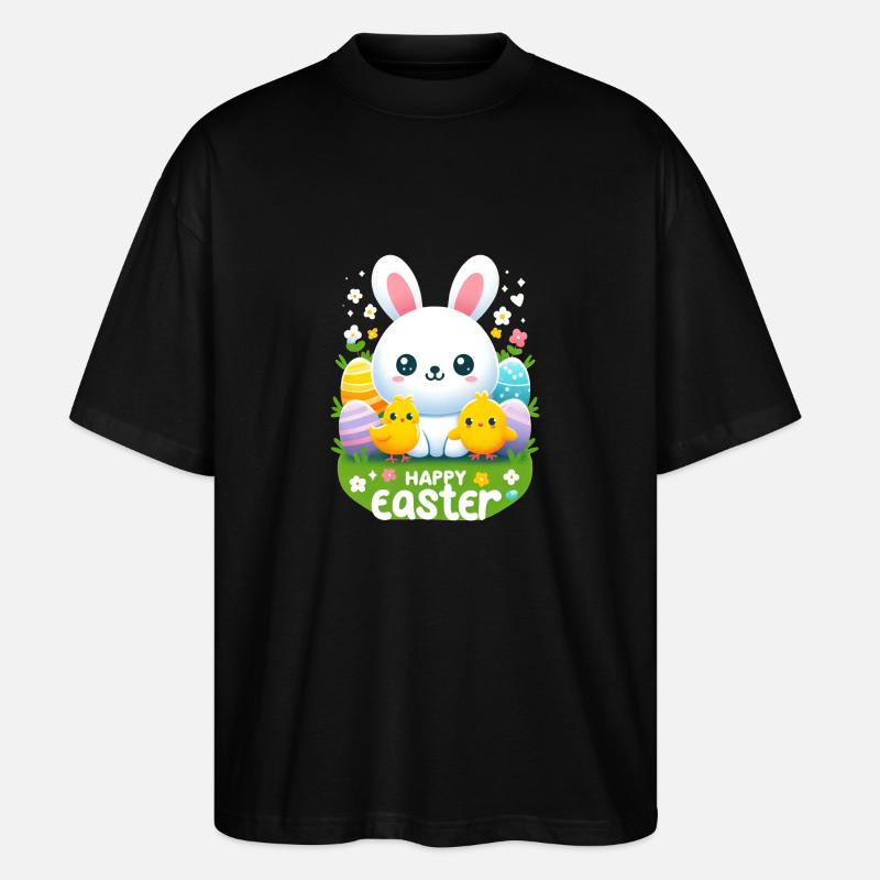 Happy Easter bunny - Stanley/Stella Oversized Unisex Organic T-shirt Blaster 2.0 - black