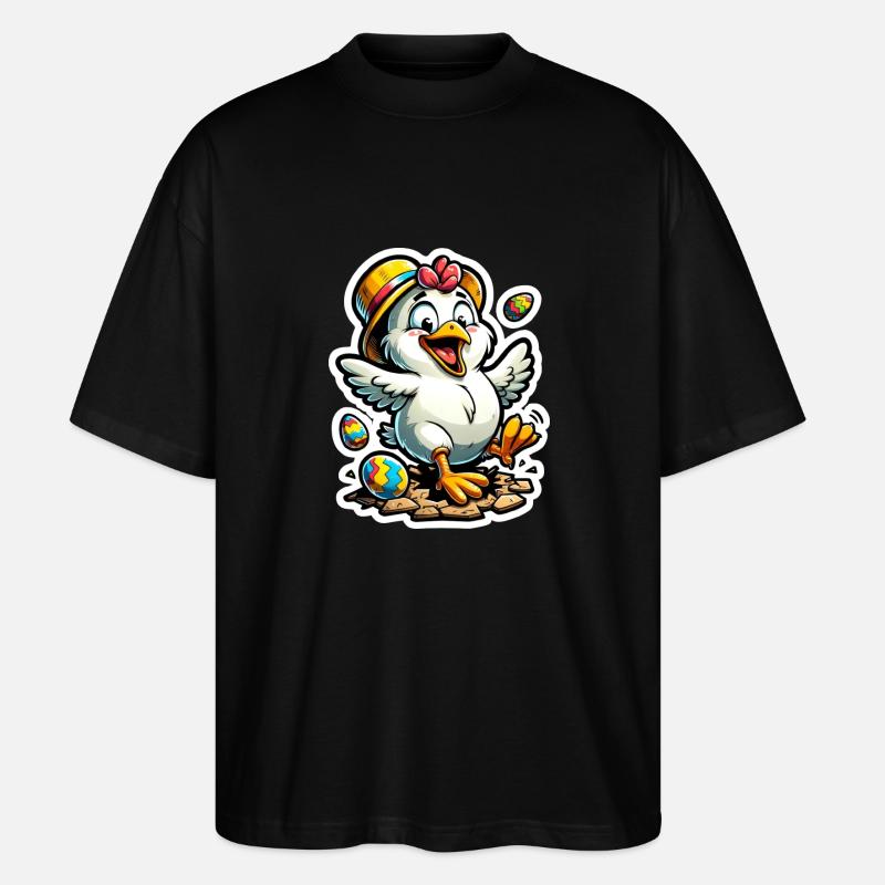 Easter chicks Happy Easter - Stanley/Stella Oversized Unisex Organic T-shirt Blaster 2.0 - black