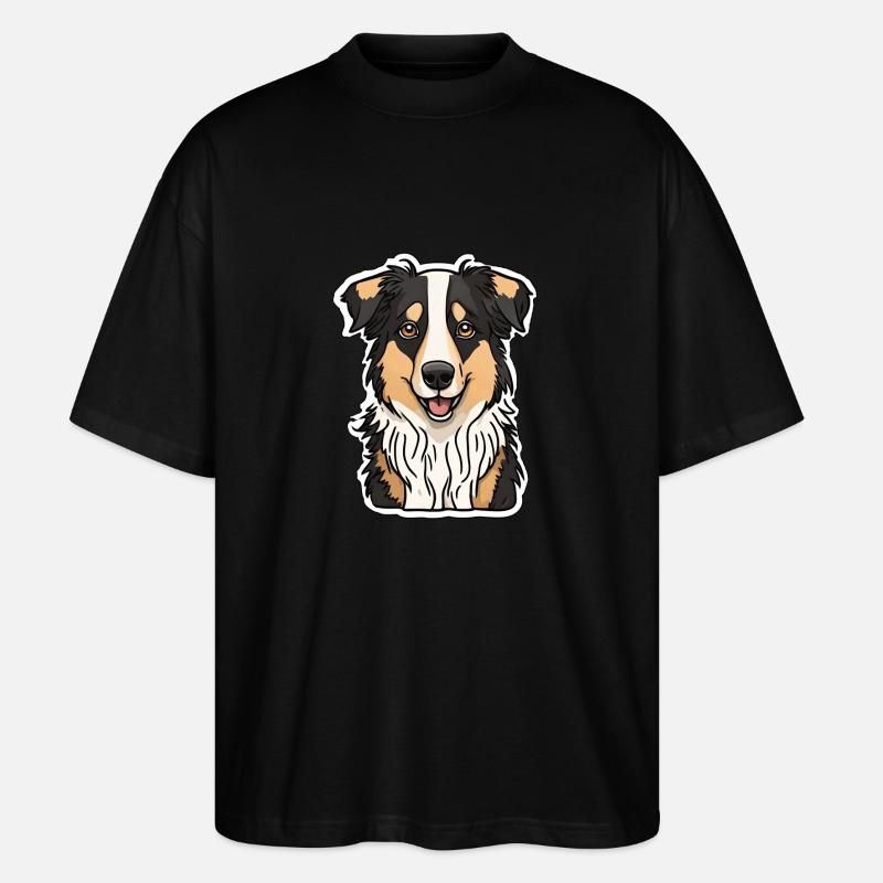 Australian Sheperd Schäferhund Aussi - Stanley/Stella Oversized Unisex Bio T-Shirt Blaster 2.0 - Schwarz