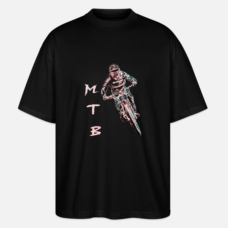 Downhill-Mountainbiken - Stanley/Stella Oversized Unisex Bio T-Shirt Blaster 2.0 - Schwarz