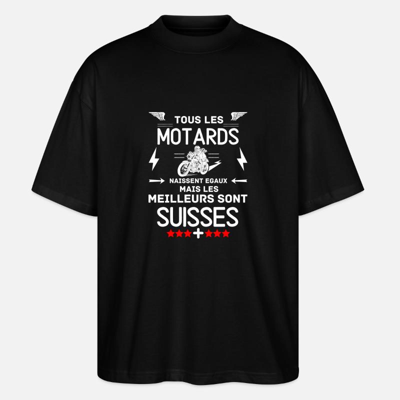 DIE BESTEN BIKER SIND SCHWEIZER - Stanley/Stella Oversized Unisex Bio T-Shirt Blaster 2.0 - Schwarz