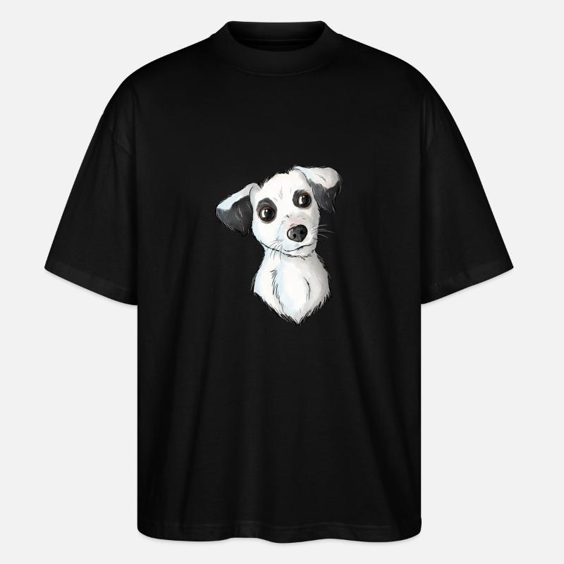 Jack Russell Pattern 6 - Stanley/Stella Oversized Unisex Bio T-Shirt Blaster 2.0 - Schwarz