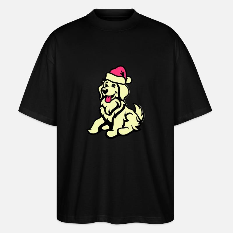 hund comic tier weihnachten - Stanley/Stella Oversized Unisex Bio T-Shirt Blaster 2.0 - Schwarz