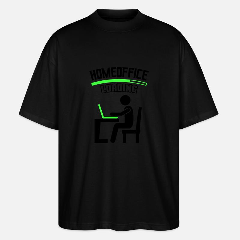Arbeit Büro Homeoffice Loading - Stanley/Stella Oversized Unisex Bio T-Shirt Blaster 2.0 - Schwarz