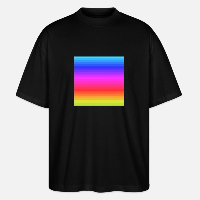 Rainbow stripes pattern background - Stanley/Stella Oversized Unisex Organic T-shirt Blaster 2.0 - black