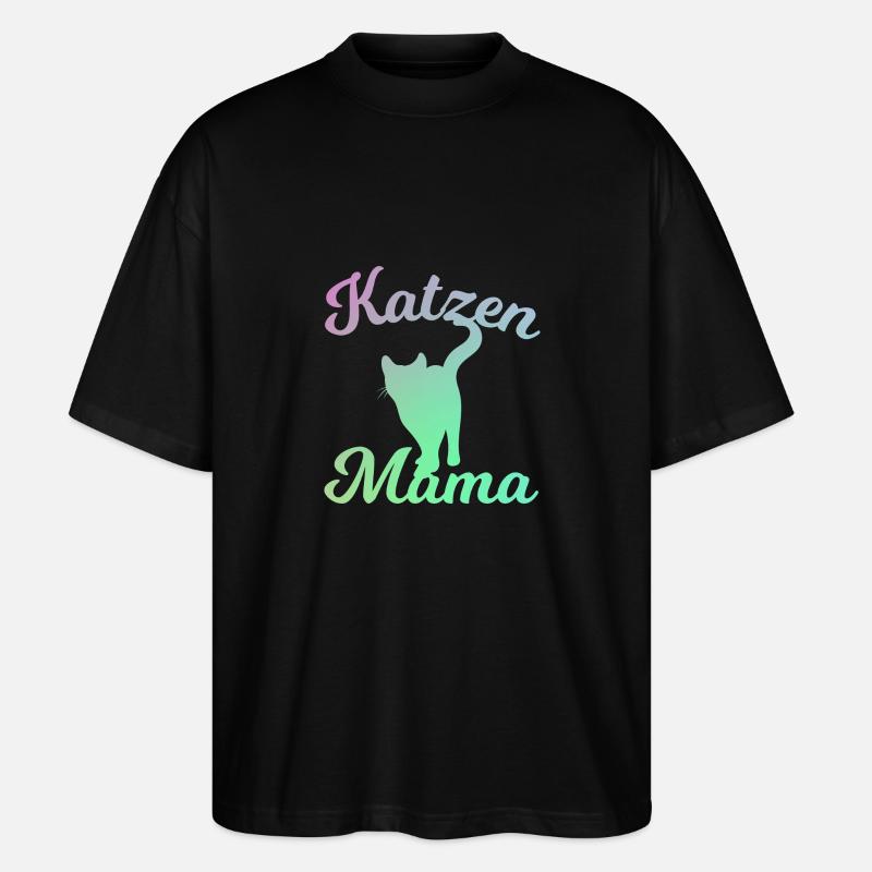 Katzen Mama - Katzendesign - Stanley/Stella Oversized Unisex Bio T-Shirt Blaster 2.0 - Schwarz