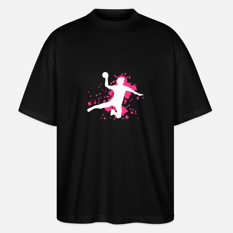 Handball Sprungwurf Tor - Stanley/Stella Oversized Unisex Bio T-Shirt Blaster 2.0 - Schwarz