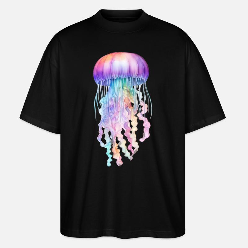 Blaue Qualle - Stanley/Stella Oversized Unisex Bio T-Shirt Blaster 2.0 - Schwarz