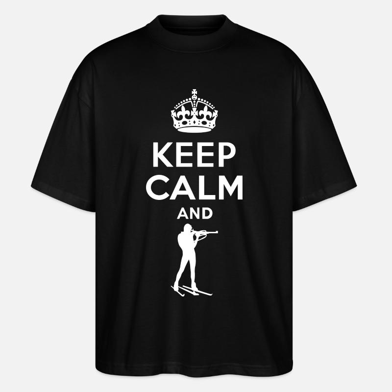 Keep Calm - Biathlon - Stanley/Stella Oversized Unisex Bio T-Shirt Blaster 2.0 - Schwarz