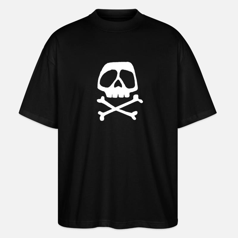 Skull Cross Pattern - Stanley/Stella Oversized Unisex Organic T-shirt Blaster 2.0 - black