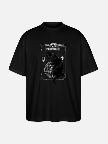 Alkymi England Sort kat Ouija Brett - Stanley/Stella Oversize Unisex Øko T-shirt Blaster 2.0 - sort
