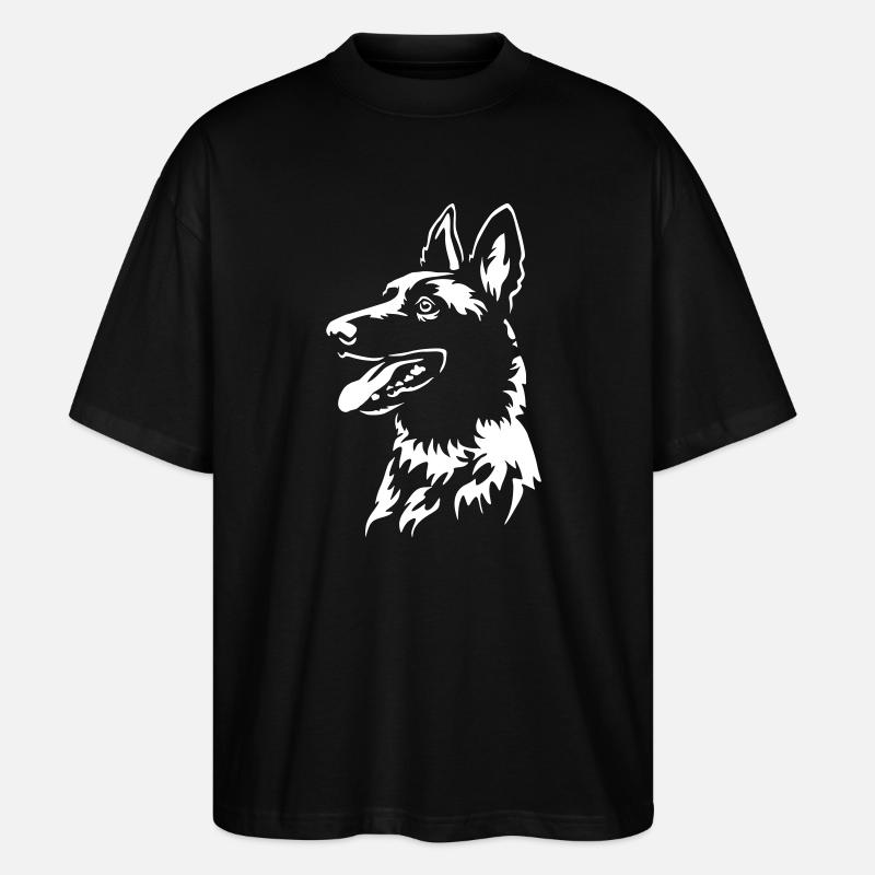 Malinois Head "Black Edition" - Stanley/Stella Oversized Unisex Organic T-shirt Blaster 2.0 - black