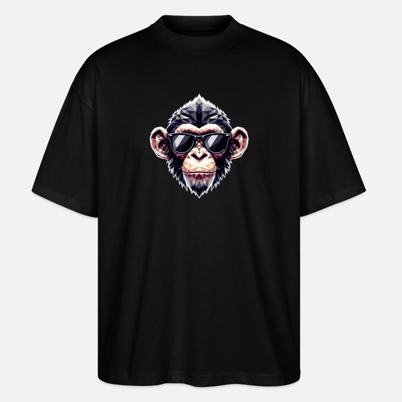 Monkey Glasses Polygon - Stanley/Stella Oversized Unisex Organic T-shirt Blaster 2.0 - black