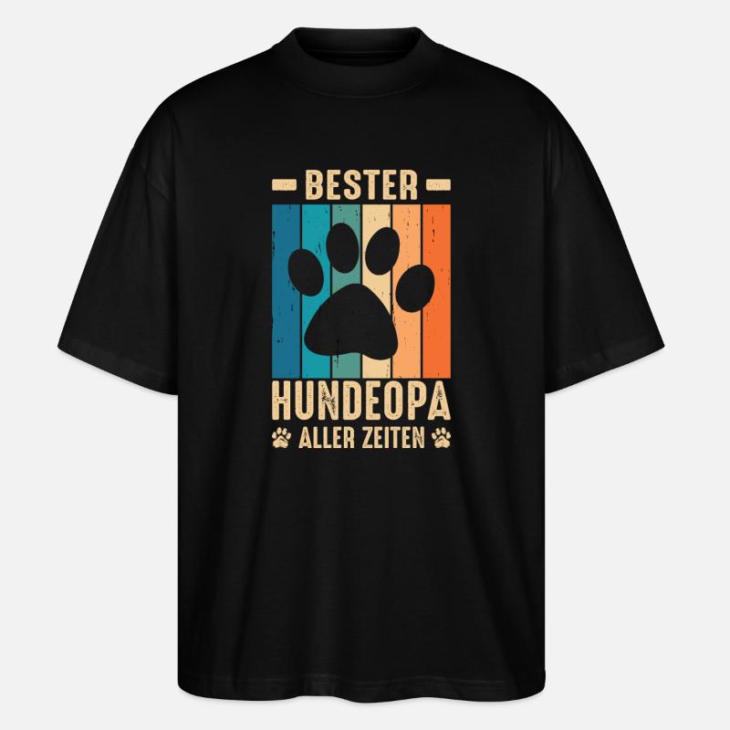 Hundeopa Geschenke Hundeliebhaber Hunde - Stanley/Stella Oversized Unisex Bio T-Shirt Blaster 2.0 - Schwarz