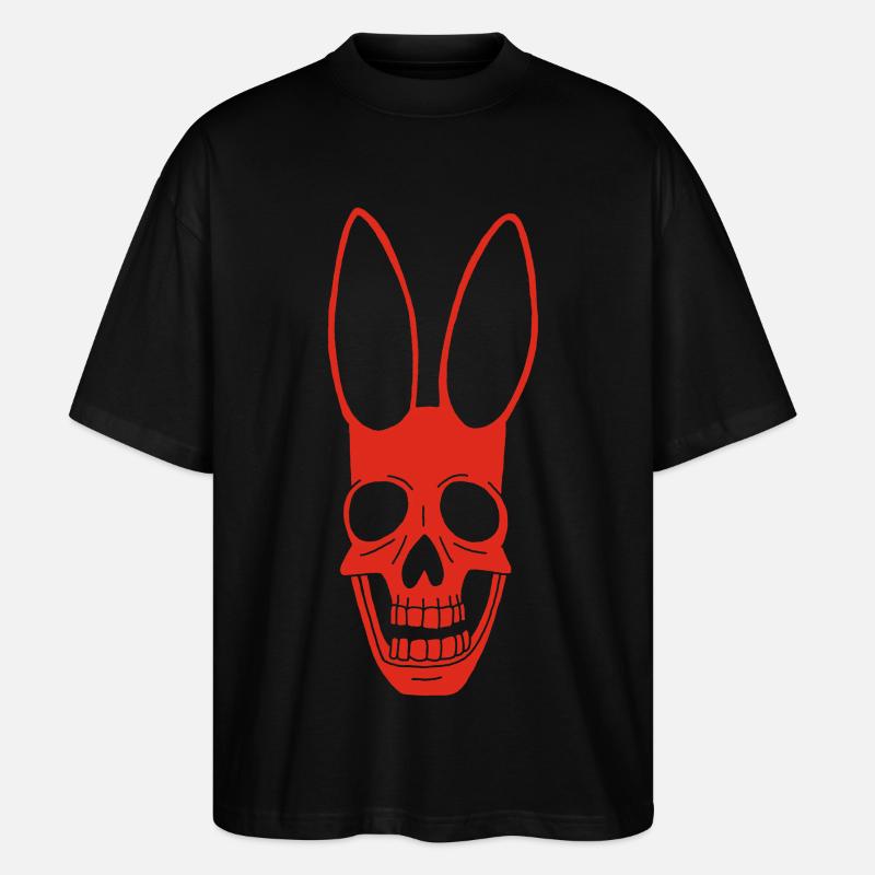Roter Kaninchenschädel - Stanley/Stella Oversized Unisex Bio T-Shirt Blaster 2.0 - Schwarz