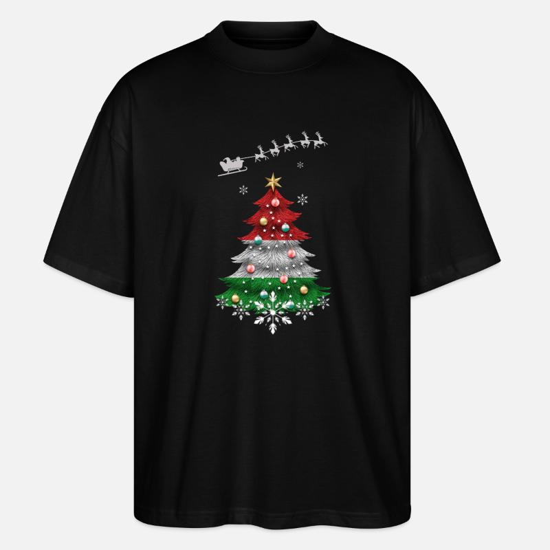 Weihnachtsbaum mit Ungarn Flagge - Stanley/Stella Oversized Unisex Bio T-Shirt Blaster 2.0 - Schwarz