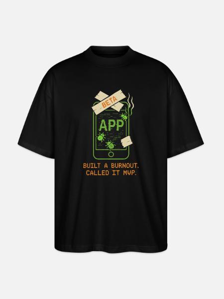 Startup Founder Survivor Burnout Recover - Stanley/Stella Oversized Unisex Organic T-shirt Blaster 2.0 - black